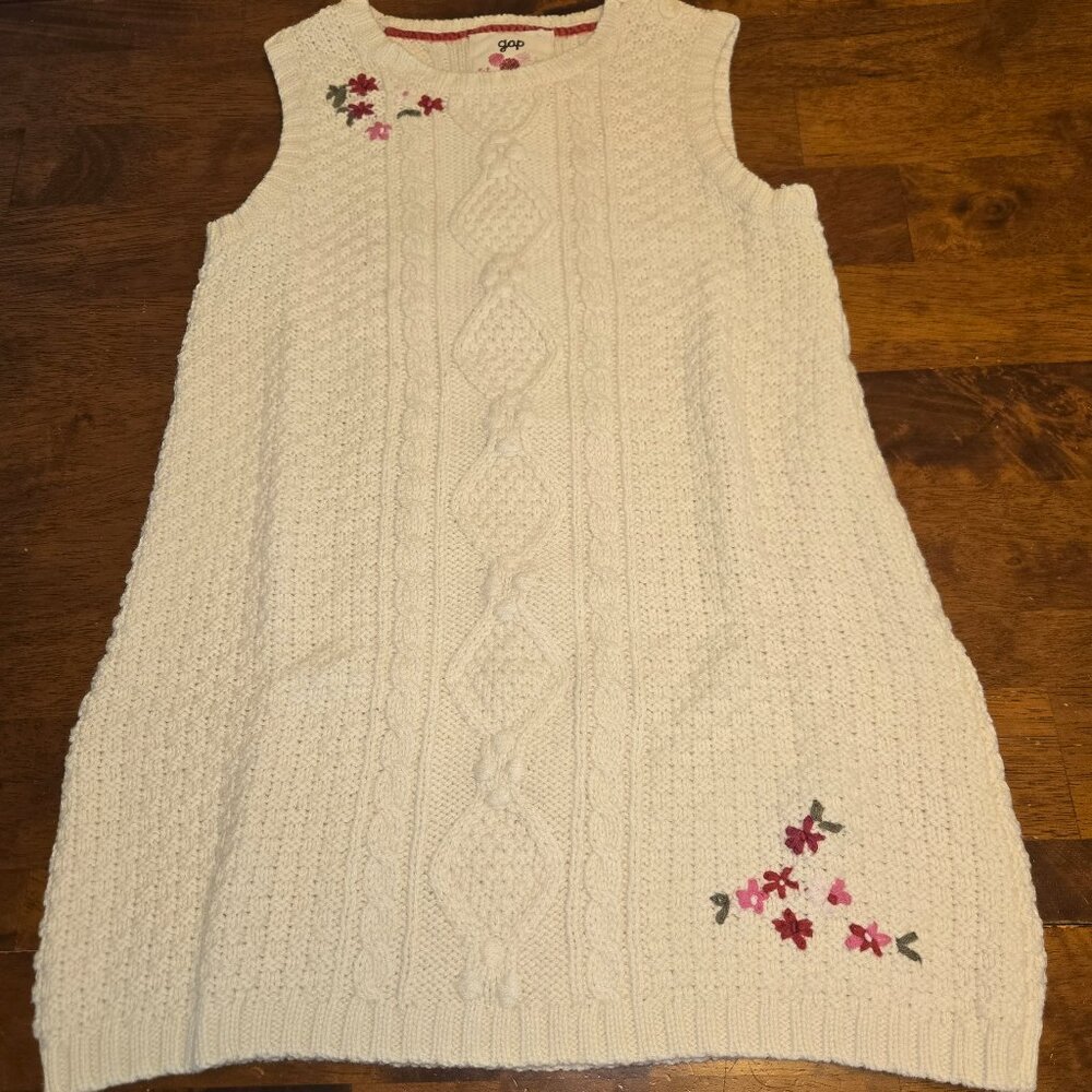 GAP Girls 100% Cotton Ivory Sweater Dress 5T